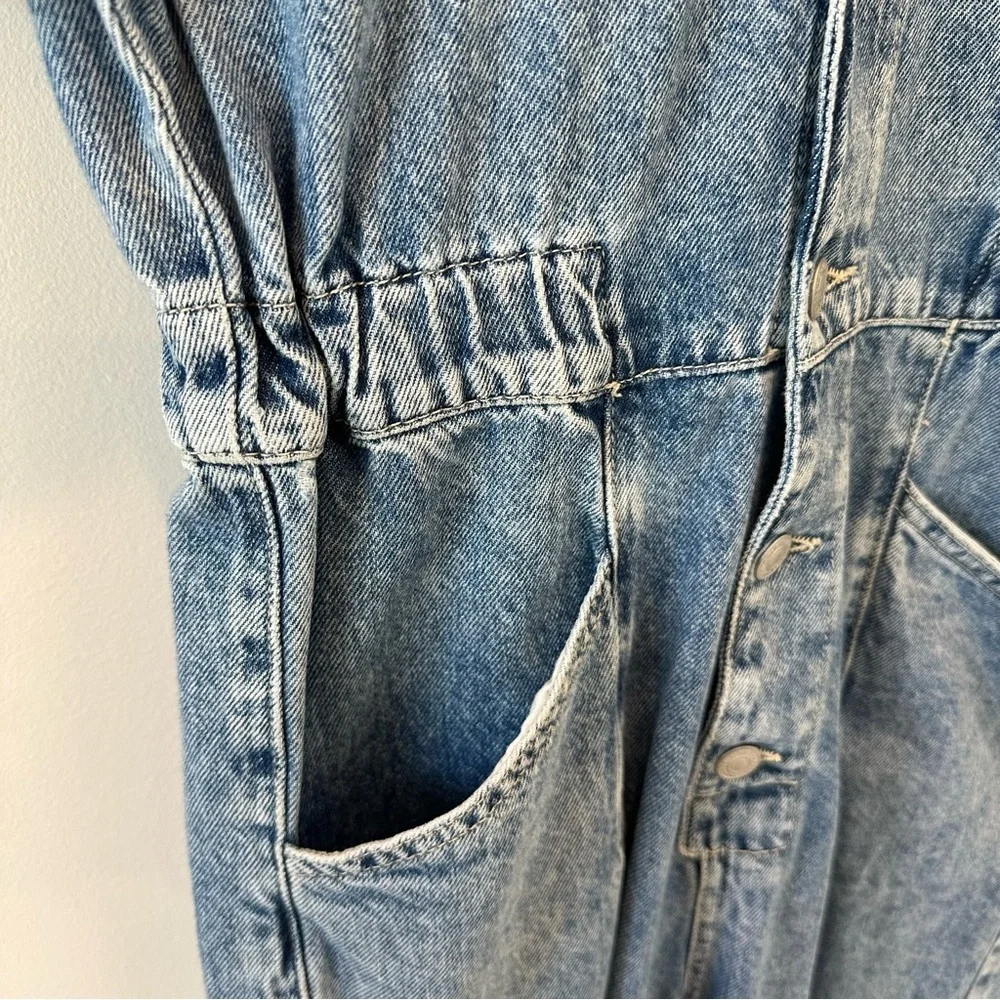 Free People Marci Denim Jumpsuit Coveralls Overalls Blue Jean Size Small - Picture 7 of 13